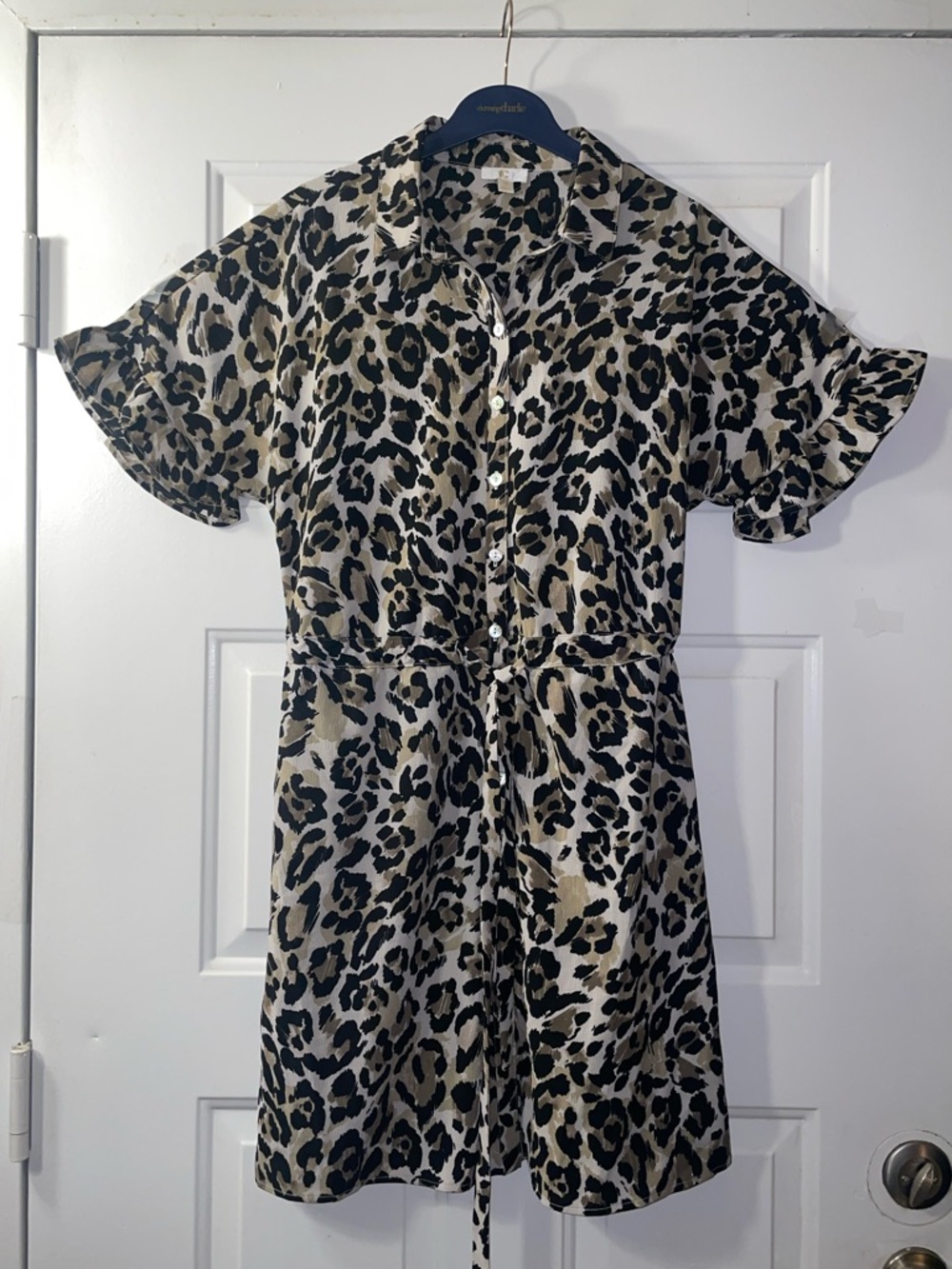 Charming Charlie leopard Print Dress in Black and Tan